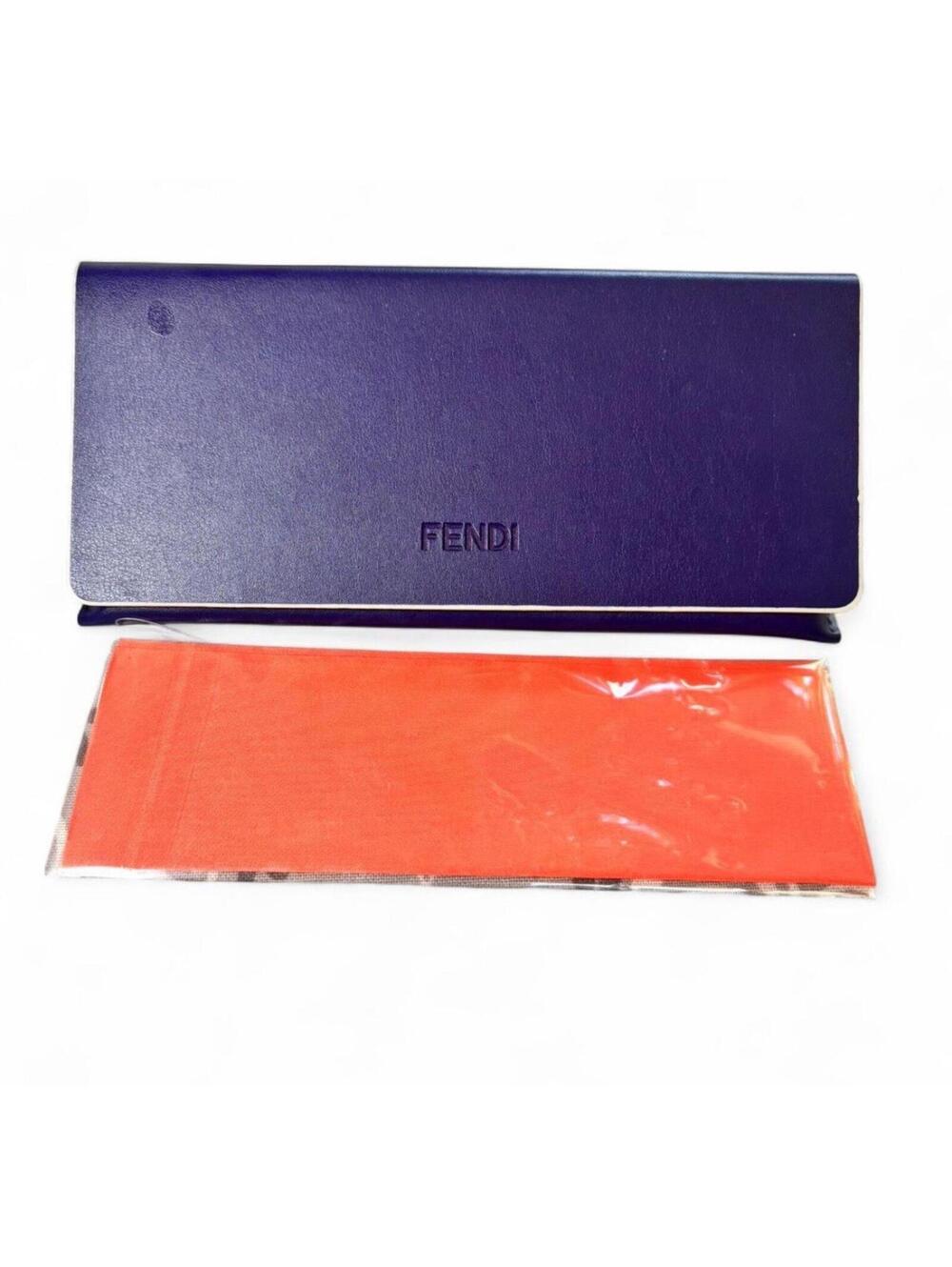 Fendi Sunglasses Eyeglasses Medium Hard Leather Case w/ Cloth - Blue